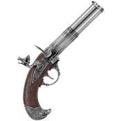 Denix Replicas 1306 Revolving 3 Barrel Flintlock