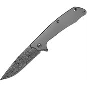 Roper 0037D Maverick Damascus Framelock Knife Stainless Handles