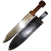 Factory X SN066 Roman Dagger Satin Fixed Blade Knife Brown Handles