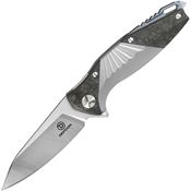 Defcon Blade Works 52904 JK Mako Stonewashed Framelock Knife Gray Handles