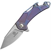 Defcon Blade Works 93151 Rhino Framelock Knife Purple Handles