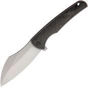 VDK 043 Vice Stonewashed Framelock Knife Gray/Gray Marbled Carbon Fiber Handles