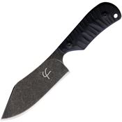 Fred Perrin 1903 Le Baby Bowie Stonewash Black Fixed Blade Knife Black Handles
