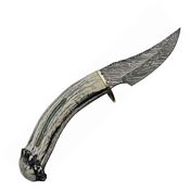 Rite Edge HDMB1 Skinner Damascus Fixed Blade Knife Deer Horn Handles