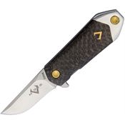 V NIVES 22CPBL KillaBite Framelock Knife Carbon Fiber Handles