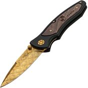 Boker 110194DAM Tirpitz Damascus Linerlock Knife Black Alum/Walnut Handles