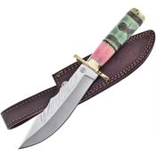 Frost CW625RDG Flowing Meadow Bowie Satin Fixed Blade Knife Red and Green Handles