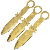 Frost FC106GD Three Piece Thrower Gold Fixed Blade Knife Set