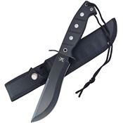 Frost TX0067BB Bowie Black Fixed Blade Knife Black Rubber Handles