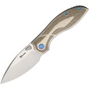 Real Steel 086 Iron Framelock Knife Green Handles