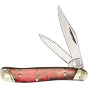 Rough Rider 2090 Peanut Knife Red Roses Handles
