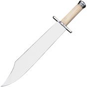 Windlass 400266 Texas Bowie Satin Fixed Blade Knife Natural Smooth Bone Handles