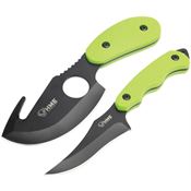 HME 01901 Skinning/Caping Combo Black Folding Knife Green Handles