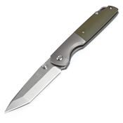 Kansept 1005T5 Warrior Tanto Framelock Knife Green Handles