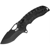 SOG 12270257 Kiku XR Lock BlackOut Black Knife Black Handles