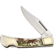 Alaska Scrimshaw Connection C2 Wolf Lockback Knife