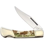 Alaska Scrimshaw Connection C5 Moose Lockback Knife