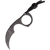 Bastinelli Creations 05S Diagnostic Karambit Skull One Piece Black Fixed Blade Knife Black Handles