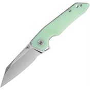 Bestech G15D1 Barracuda Stonewashed Linerlock Knife Jade G10 Handles