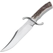 Boker 121547HH Stag Bowie N690 Fixed Blade Knife Stag Handles