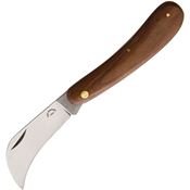 CEM 95419 Billhook Agriculture Satin Folding Knife Brown Handles
