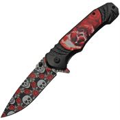 China Made 300505 Rose Skull Linerlock Knife