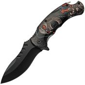 China Made 300507 Skull Linerlock Knife