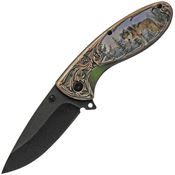 China Made 300508WF Wildlife Linerlock Knife Wolf