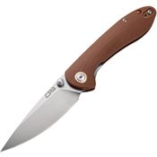 CJRB 1912SBNC Small Feldspar Linerlock Knife Brown Handles