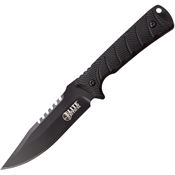 Elite Tactical FIX005BK Tactical Bowie Black Fixed Blade Knife Black Handles