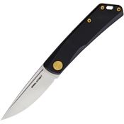 Real Steel 7012 LUNA Slip Joint Satin Folding Knife Black Handles