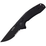 SOG 12380357 SOG-Tac XR Lock Blackout Serrated Black Knife Black Handles