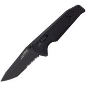 SOG 12570257 Vision XR Lock Blackout Serrated Black Knife Black Handles