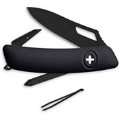 Swiza S0231010 SH02 Single Hand Pocket Black Knife Black Handles