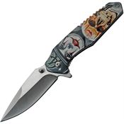 China Made 300518 Skull Linerlock Knife