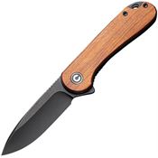 Civivi 907U Elementum Black Stonewashed Knife Wood Handles