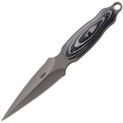 CRKT 2075 Shrill Tactical Boot Titanium Fixed Blade Knife Black and Gray Handles