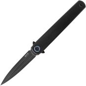 MKM L02TDSW Flame Dagger Black Framelock Knife Black Handles