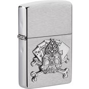 Zippo 17215 Card Skull Emblem Lighter