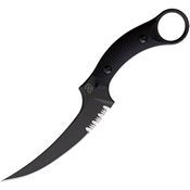 Bastinelli Creations 206S Mako Fixed Blade Serrated Knife Black Ring Handles