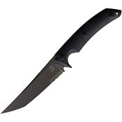 Bastinelli Creations 207S PY Fixed Blade Serrated Knife Black Handles