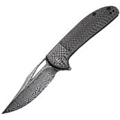 Civivi 2013DS1 Ortis Black Stonewashed Knife Carbon Fiber Handles