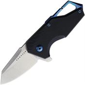 Komoran 033 Stonewashed Framelock Knife Black G10 Handles