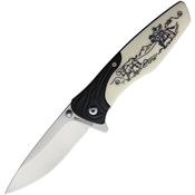 Rough Rider 2100 Cowboy Scrimshaw Linerlock Knife