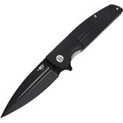Bestech G34A3 Fin Black Stonewash Linerlock Knife Black Handles