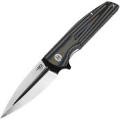 Bestech G34D2 Fin Linerlock Knife Black/Blue/Brown Handles
