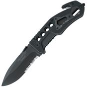 Black Fox 115 Tactical Linerlock Knife Black Handles