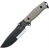 Fox 610 Sherpa Black Fixed Blade Knife OD Green Handles