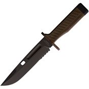 Fox CC03 Spartan Fox Combat Black Fixed Blade Knife OD Green Handles