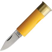 Fox 294 Mini 12 Gauge Satin Folding Knife Yellow Handles